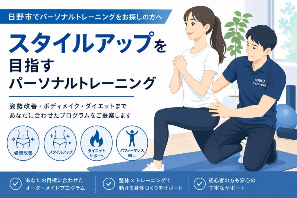 姿勢改善とスタイルアップを目的としたパーソナルトレーニングの様子